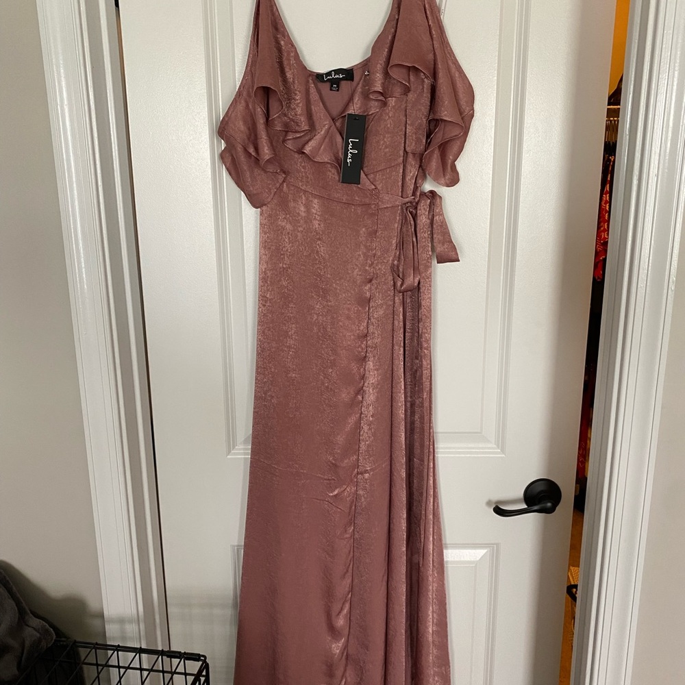 Lulus satin maxi dress